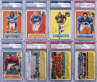 1956 Topps Football Signed Cards PSA/DNA-Graded Collection (8 Different)